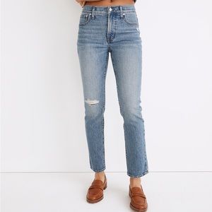 NWT Madewell Mid-rise perfect vintage jean knee-rip edition